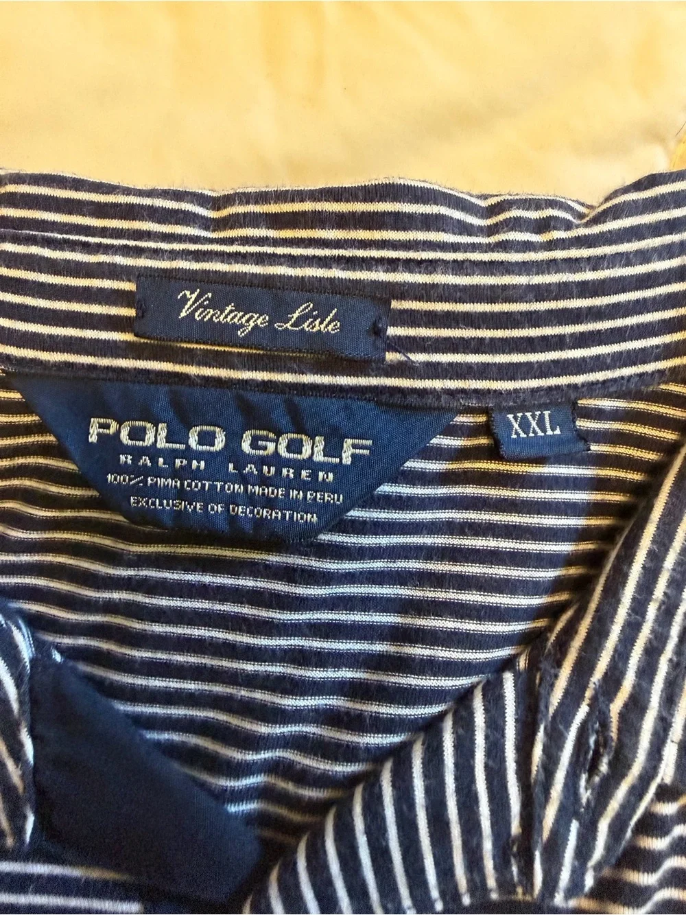 Ralph Lauren Navy and White Striped Polo